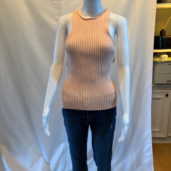 Alexander Wang Peach Ribbed Knit Tank Top – Size Medium - Picture 2 of 8